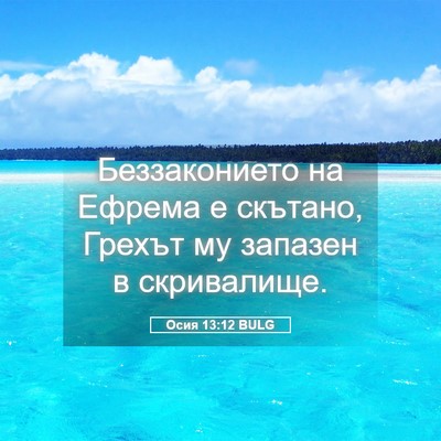 Picture 05 - Осия 13:12 BULG - Беззаконието на Ефрема е - Bible Verse Picture
