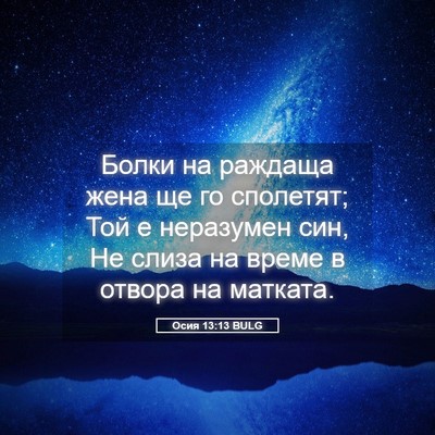 Picture 05 - Осия 13:13 BULG - Болки на раждаща жена ще го - Bible Verse Picture