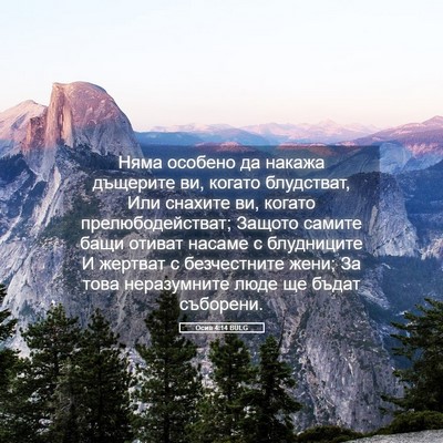 Picture 05 - Осия 4:14 BULG - Няма особено да накажа - Bible Verse Picture