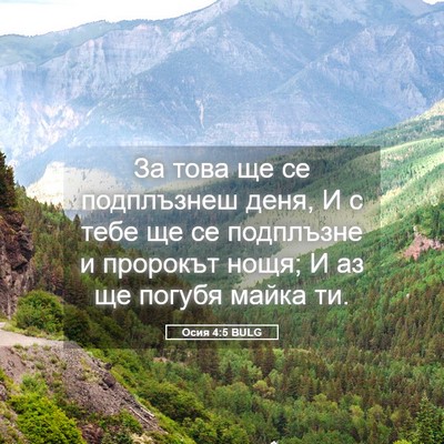 Picture 05 - Осия 4:5 BULG - За това ще се подплъзнеш - Bible Verse Picture