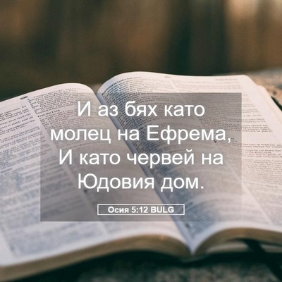 Picture 05 - Осия 5:12 BULG - И аз бях като молец на - Bible Verse Picture