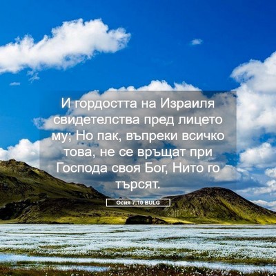 Picture 05 - Осия 7:10 BULG - И гордостта на Израиля - Bible Verse Picture