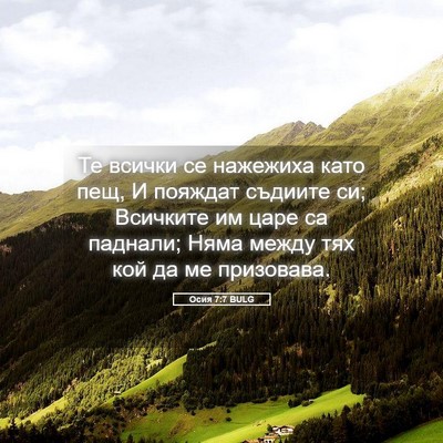 Picture 05 - Осия 7:7 BULG - Те всички се нажежиха като - Bible Verse Picture