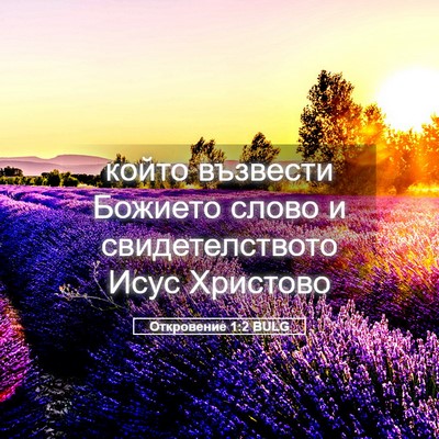 Picture 05 - Откровение 1:2 BULG - който възвести Божието - Bible Verse Picture