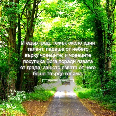 Picture 05 - Откровение 16:21 BULG - И едър град, тежък около - Bible Verse Picture