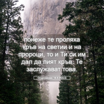 Picture 05 - Откровение 16:6 BULG - понеже те проляха кръв на - Bible Verse Picture