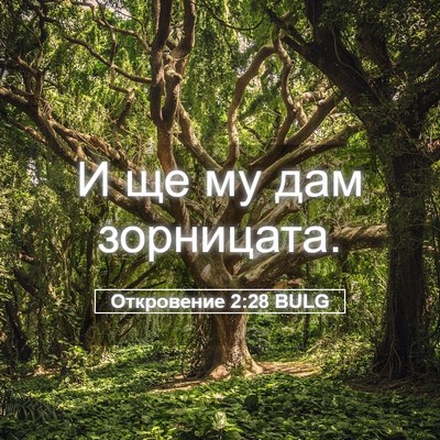 Picture 05 - Откровение 2:28 BULG - И ще му дам - Bible Verse Picture