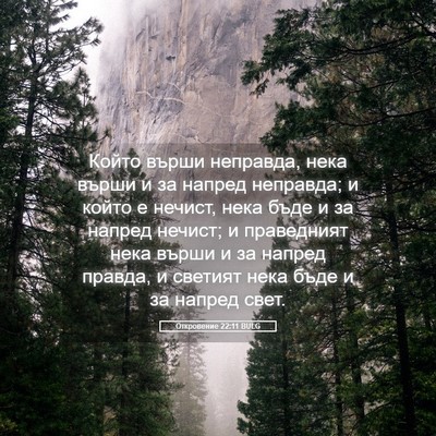 Picture 05 - Откровение 22:11 BULG - Който върши неправда, нека - Bible Verse Picture