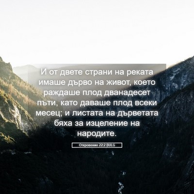 Picture 05 - Откровение 22:2 BULG - И от двете страни на реката - Bible Verse Picture