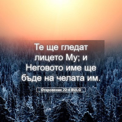 Picture 05 - Откровение 22:4 BULG - Те ще гледат лицето Му; и - Bible Verse Picture