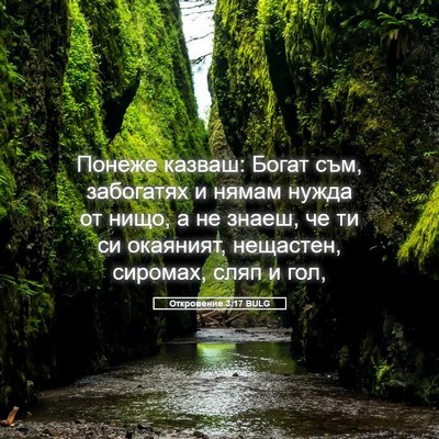 Picture 05 - Откровение 3:17 BULG - Понеже казваш: Богат съм, - Bible Verse Picture
