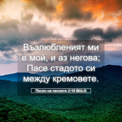 Picture 05 - Песен на песните 2:16 BULG - Възлюбленият ми е мой, и аз - Bible Verse Picture