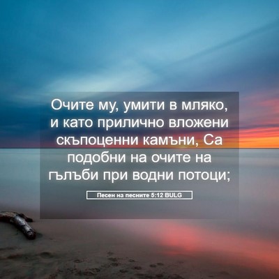 Picture 05 - Песен на песните 5:12 BULG - Очите му, умити в мляко, и - Bible Verse Picture