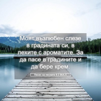 Picture 05 - Песен на песните 6:2 BULG - Моят възлюбен слезе в - Bible Verse Picture