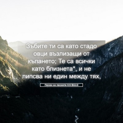 Picture 05 - Песен на песните 6:6 BULG - Зъбите ти са като стадо - Bible Verse Picture