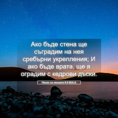 Picture 05 - Песен на песните 8:9 BULG - Ако бъде стена ще съградим - Bible Verse Picture