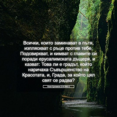 Picture 05 - Плач Еремиев 2:15 BULG - Всички, които заминават в - Bible Verse Picture