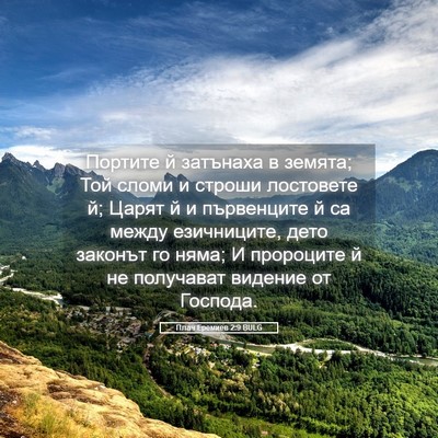 Picture 05 - Плач Еремиев 2:9 BULG - Портите й затънаха в - Bible Verse Picture