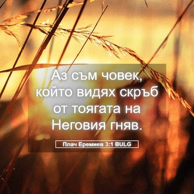 Picture 05 - Плач Еремиев 3:1 BULG - Аз съм човек, който видях - Bible Verse Picture