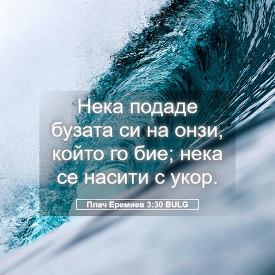Picture 05 - Плач Еремиев 3:30 BULG - Нека подаде бузата си на - Bible Verse Picture