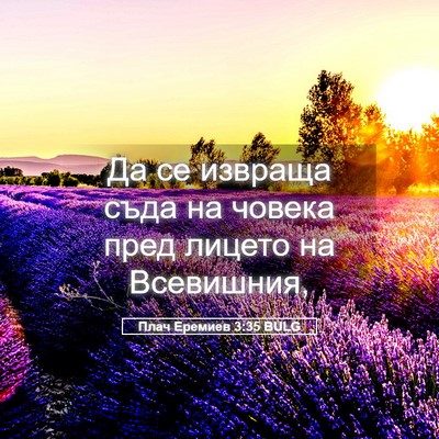 Picture 05 - Плач Еремиев 3:35 BULG - Да се извраща съда на - Bible Verse Picture
