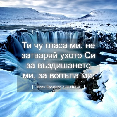 Picture 05 - Плач Еремиев 3:56 BULG - Ти чу гласа ми; не затваряй - Bible Verse Picture