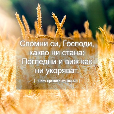 Picture 05 - Плач Еремиев 5:1 BULG - Спомни си, Господи, какво - Bible Verse Picture