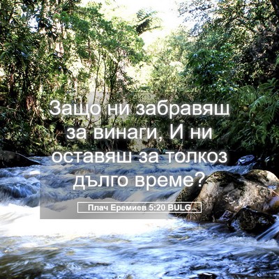 Picture 05 - Плач Еремиев 5:20 BULG - Защо ни забравяш за винаги, - Bible Verse Picture