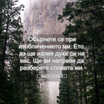 Picture 05 - Притчи 1:23 BULG - Обърнете се при - Bible Verse Picture
