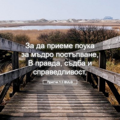 Picture 05 - Притчи 1:3 BULG - За да приеме поука за мъдро - Bible Verse Picture