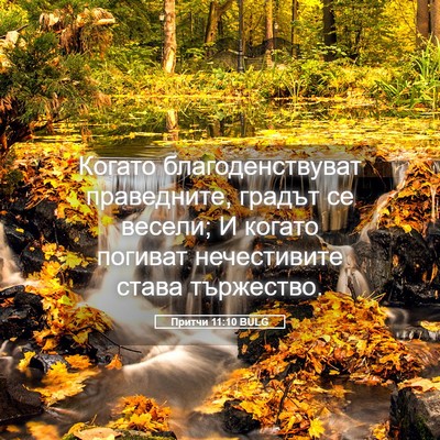 Picture 05 - Притчи 11:10 BULG - Когато благоденствуват - Bible Verse Picture