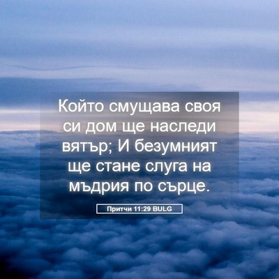 Picture 05 - Притчи 11:29 BULG - Който смущава своя си дом - Bible Verse Picture