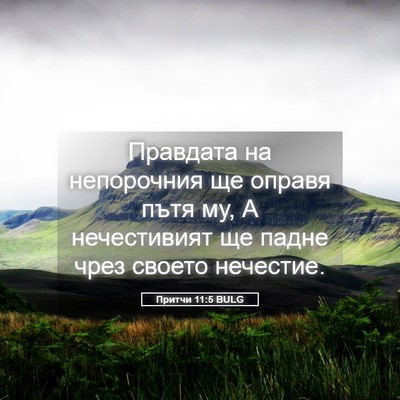 Picture 05 - Притчи 11:5 BULG - Правдата на непорочния ще - Bible Verse Picture