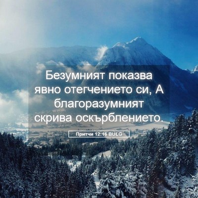 Picture 05 - Притчи 12:16 BULG - Безумният показва явно - Bible Verse Picture