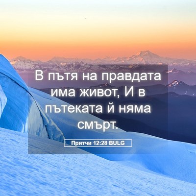 Picture 05 - Притчи 12:28 BULG - В пътя на правдата има - Bible Verse Picture