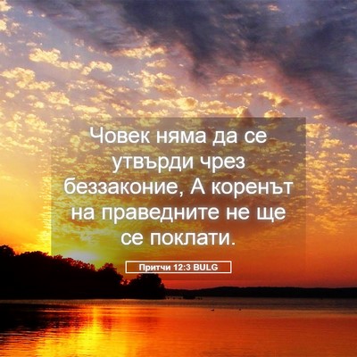 Picture 05 - Притчи 12:3 BULG - Човек няма да се утвърди - Bible Verse Picture