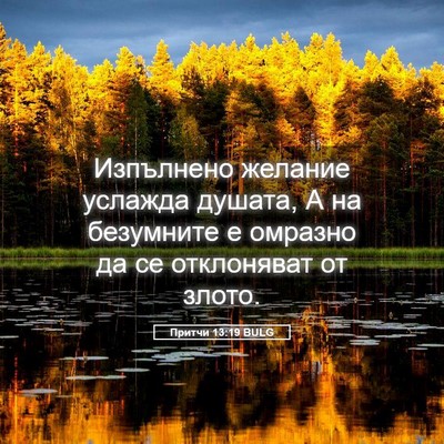 Picture 05 - Притчи 13:19 BULG - Изпълнено желание услажда - Bible Verse Picture