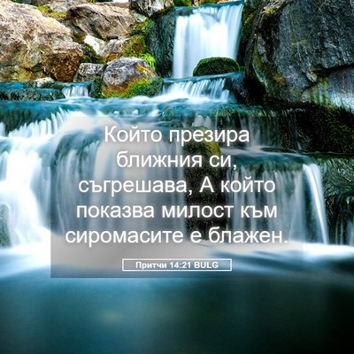 Picture 05 - Притчи 14:21 BULG - Който презира ближния си, - Bible Verse Picture