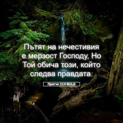 Picture 05 - Притчи 15:9 BULG - Пътят на нечестивия е - Bible Verse Picture