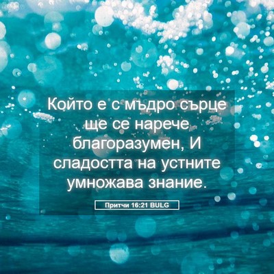 Picture 05 - Притчи 16:21 BULG - Който е с мъдро сърце ще се - Bible Verse Picture