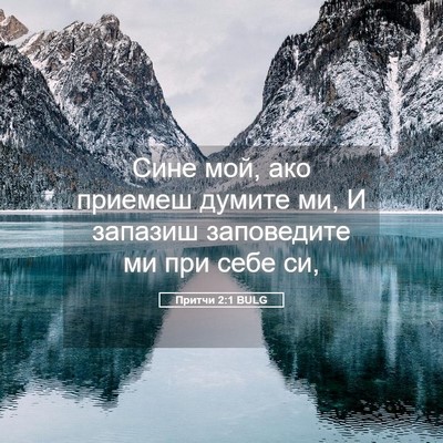 Picture 05 - Притчи 2:1 BULG - Сине мой, ако приемеш - Bible Verse Picture