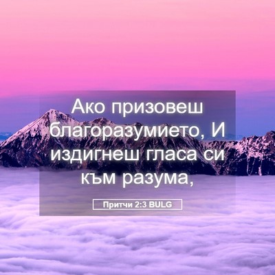 Picture 05 - Притчи 2:3 BULG - Ако призовеш - Bible Verse Picture