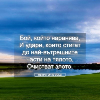 Picture 05 - Притчи 20:30 BULG - Бой, който наранява, И - Bible Verse Picture