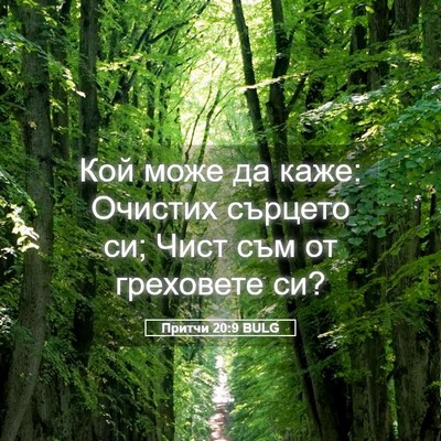 Picture 05 - Притчи 20:9 BULG - Кой може да каже: Очистих - Bible Verse Picture