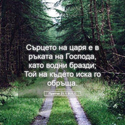 Picture 05 - Притчи 21:1 BULG - Сърцето на царя е в ръката - Bible Verse Picture