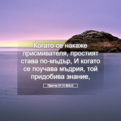 Picture 05 - Притчи 21:11 BULG - Когато се накаже - Bible Verse Picture