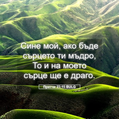 Picture 05 - Притчи 23:15 BULG - Сине мой, ако бъде сърцето - Bible Verse Picture