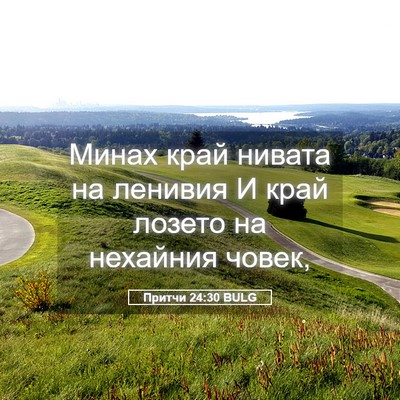 Picture 05 - Притчи 24:30 BULG - Минах край нивата на - Bible Verse Picture