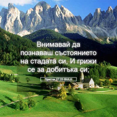 Picture 05 - Притчи 27:23 BULG - Внимавай да познаваш - Bible Verse Picture