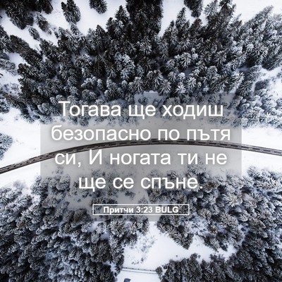 Picture 05 - Притчи 3:23 BULG - Тогава ще ходиш безопасно - Bible Verse Picture